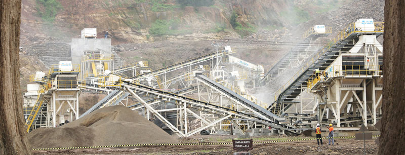 冰球突破建设的印尼豪瑞300吨骨料生产线